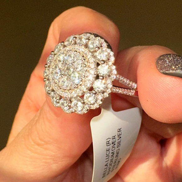 Round stone retro diamond ring size  8 vintage design - Picture 4 of 4